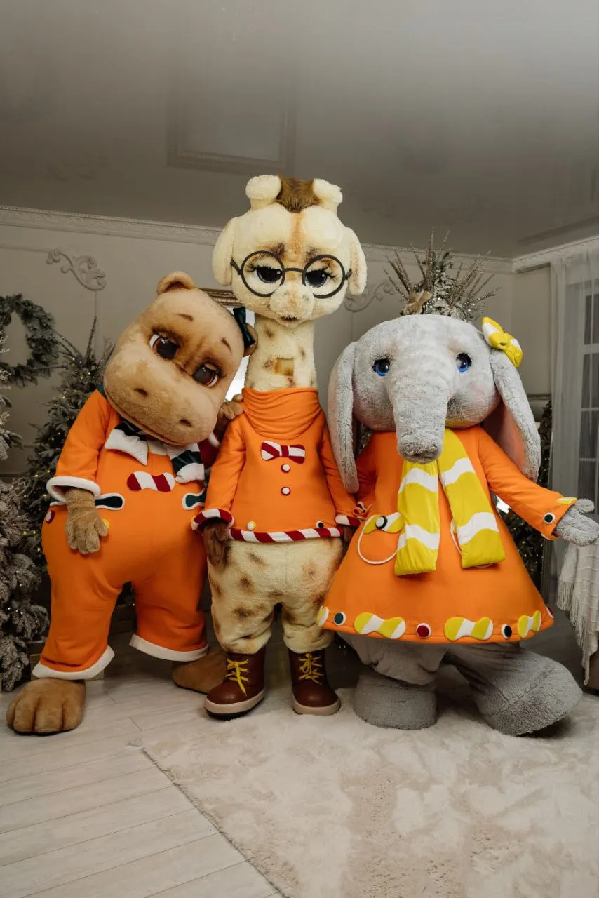 Аниматор Жираф, Бегемот, Слоник на детский праздник в Пятигорске, Ессентуках, Минеральных Водах